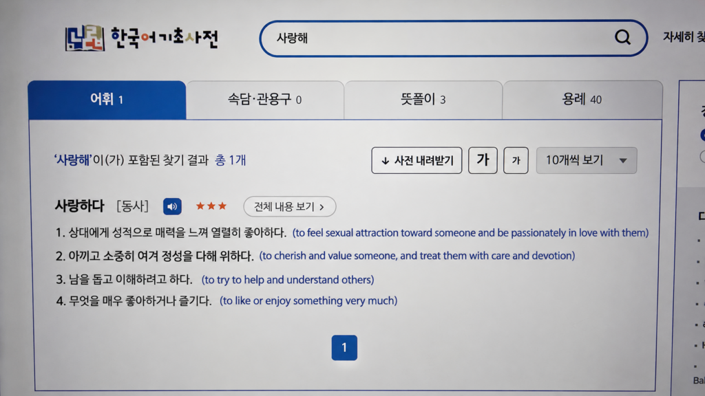 Korean dictionary